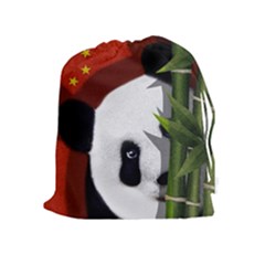 Panda Drawstring Pouches (extra Large) by Valentinaart