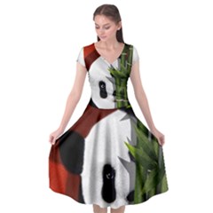 Panda Cap Sleeve Wrap Front Dress by Valentinaart