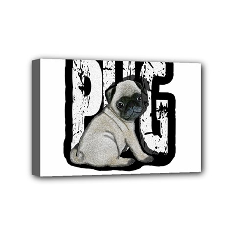 Pug Mini Canvas 6  X 4  by Valentinaart