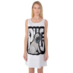 Pug Sleeveless Satin Nightdress by Valentinaart