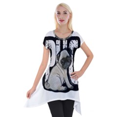 Pug Short Sleeve Side Drop Tunic by Valentinaart