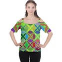 Abstract Pattern Background Design Women s Cutout Shoulder Tee View1