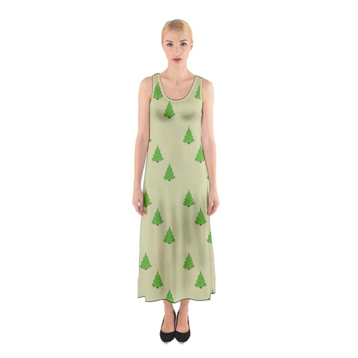 Christmas Wrapping Paper Pattern Sleeveless Maxi Dress