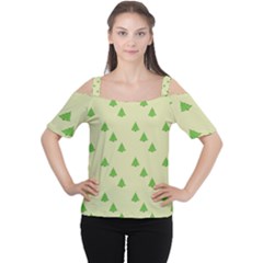 Christmas Wrapping Paper Pattern Women s Cutout Shoulder Tee