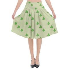 Christmas Wrapping Paper Pattern Flared Midi Skirt by Nexatart