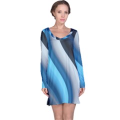 Abstract Pattern Lines Wave Long Sleeve Nightdress by Nexatart