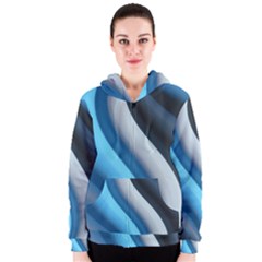 Abstract Pattern Lines Wave Women s Zipper Hoodie by Nexatart