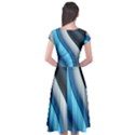 Abstract Pattern Lines Wave Cap Sleeve Wrap Front Dress View2