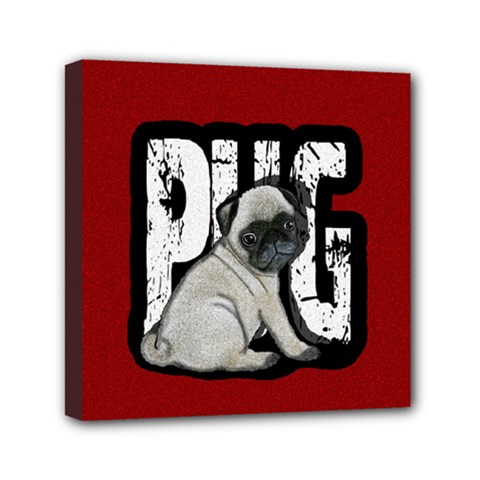 Pug Mini Canvas 6  X 6  by Valentinaart