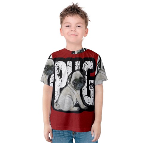 Pug Kids  Cotton Tee by Valentinaart