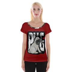 Pug Women s Cap Sleeve Top by Valentinaart