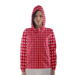 Pattern Diamonds Box Red Hooded Wind Breaker (women) by Nexatart