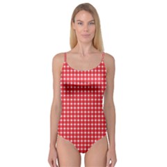 Pattern Diamonds Box Red Camisole Leotard  by Nexatart