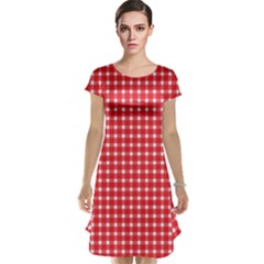 Pattern Diamonds Box Red Cap Sleeve Nightdress by Nexatart