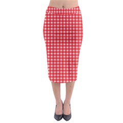 Pattern Diamonds Box Red Midi Pencil Skirt by Nexatart