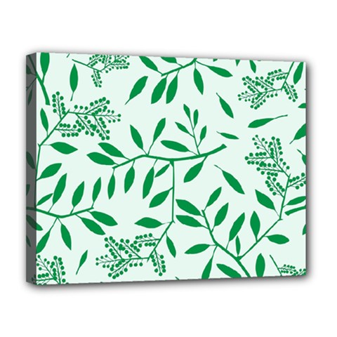 Leaves Foliage Green Wallpaper Canvas 14  X 11  by Nexatart