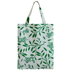 Leaves Foliage Green Wallpaper Zipper Classic Tote Bag by Nexatart