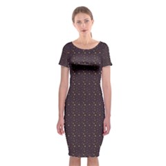 Pattern Background Star Classic Short Sleeve Midi Dress by Nexatart