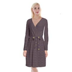 Pattern Background Star Long Sleeve Velvet Front Wrap Dress by Nexatart