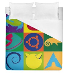 Linux Logos Duvet Cover (queen Size) by bullshitdesign