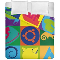 Linux Logos Duvet Cover Double Side (california King Size) by bullshitdesign