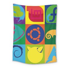 Linux Logos Medium Tapestry by bullshitdesign