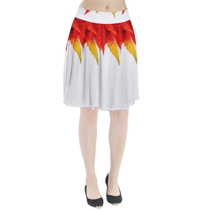 Abstract Autumn Background Bright Pleated Skirt