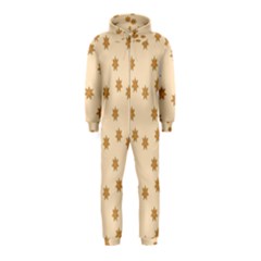 Pattern Gingerbread Star Hooded Jumpsuit (kids) by Nexatart