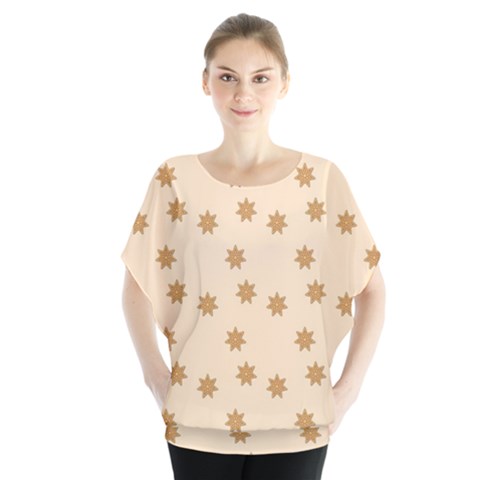 Pattern Gingerbread Star Blouse by Nexatart