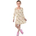 Pattern Gingerbread Star Kids  Long Sleeve Velvet Dress View1