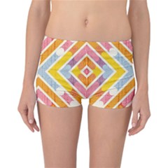 Line Pattern Cross Print Repeat Reversible Bikini Bottoms by Nexatart