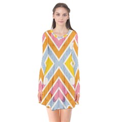 Line Pattern Cross Print Repeat Flare Dress by Nexatart