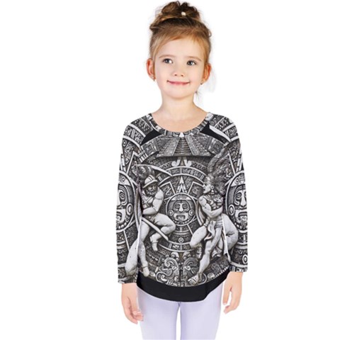 Pattern Motif Decor Kids  Long Sleeve Tee by Nexatart