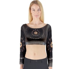 Pattern Design Symmetry Up Ceiling Long Sleeve Crop Top by Nexatart