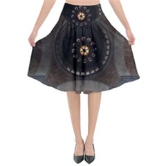 Pattern Design Symmetry Up Ceiling Flared Midi Skirt