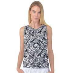 Gray Scale Pattern Tile Design Women s Basketball Tank Top by Nexatart