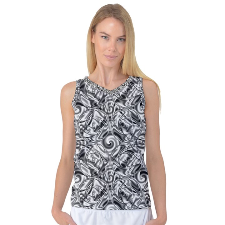 Gray Scale Pattern Tile Design Women s Basketball Tank Top