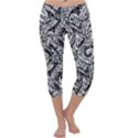 Gray Scale Pattern Tile Design Capri Yoga Leggings View1