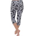 Gray Scale Pattern Tile Design Capri Yoga Leggings View4