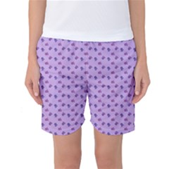 Pattern Background Violet Flowers Women s Basketball Shorts by Nexatart