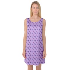 Pattern Background Violet Flowers Sleeveless Satin Nightdress by Nexatart