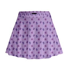 Pattern Background Violet Flowers Mini Flare Skirt by Nexatart