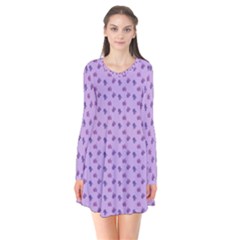 Pattern Background Violet Flowers Flare Dress by Nexatart