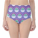 Background Floral Pattern Purple High-Waist Bikini Bottoms View1