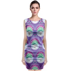 Background Floral Pattern Purple Classic Sleeveless Midi Dress by Nexatart