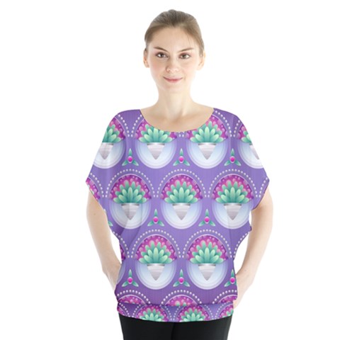 Background Floral Pattern Purple Blouse by Nexatart