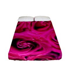 Pink Roses Roses Background Fitted Sheet (full/ Double Size) by Nexatart