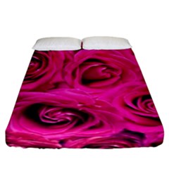 Pink Roses Roses Background Fitted Sheet (king Size) by Nexatart