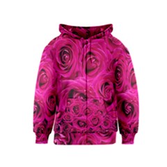 Pink Roses Roses Background Kids  Zipper Hoodie by Nexatart