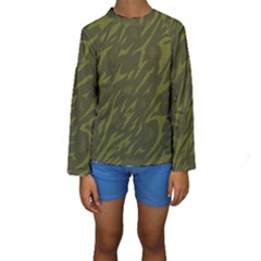 Linux Logo Camo Green Kids  Long Sleeve Swimwear by bullshitdesign